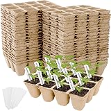Jucoan Seed Starter Trays 40 Pack, 480 Cells Biodegradable Pots view 1