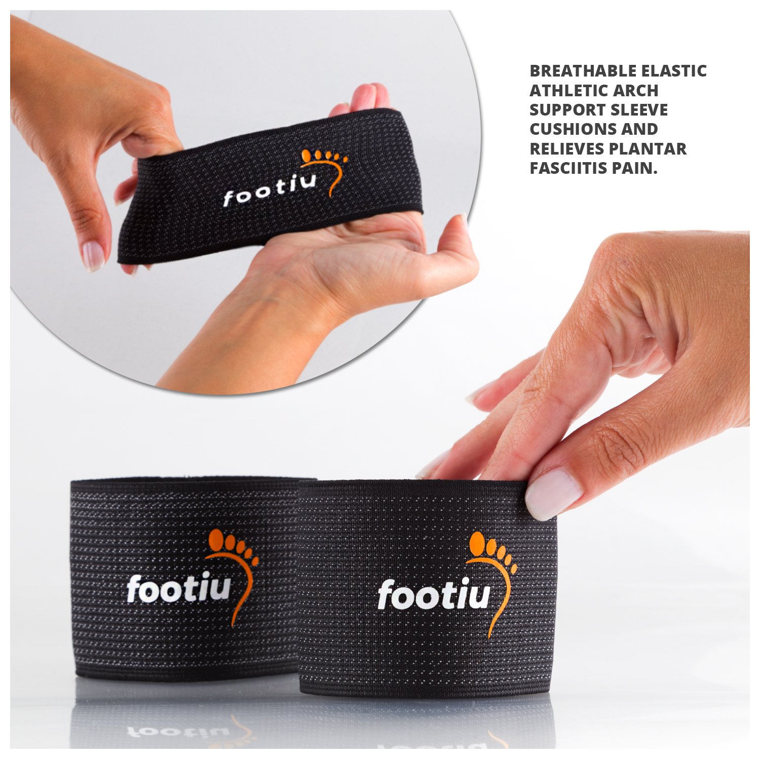 FOOTIU Compression Copper Arch Support Brace 2 Plantar Fasciitis