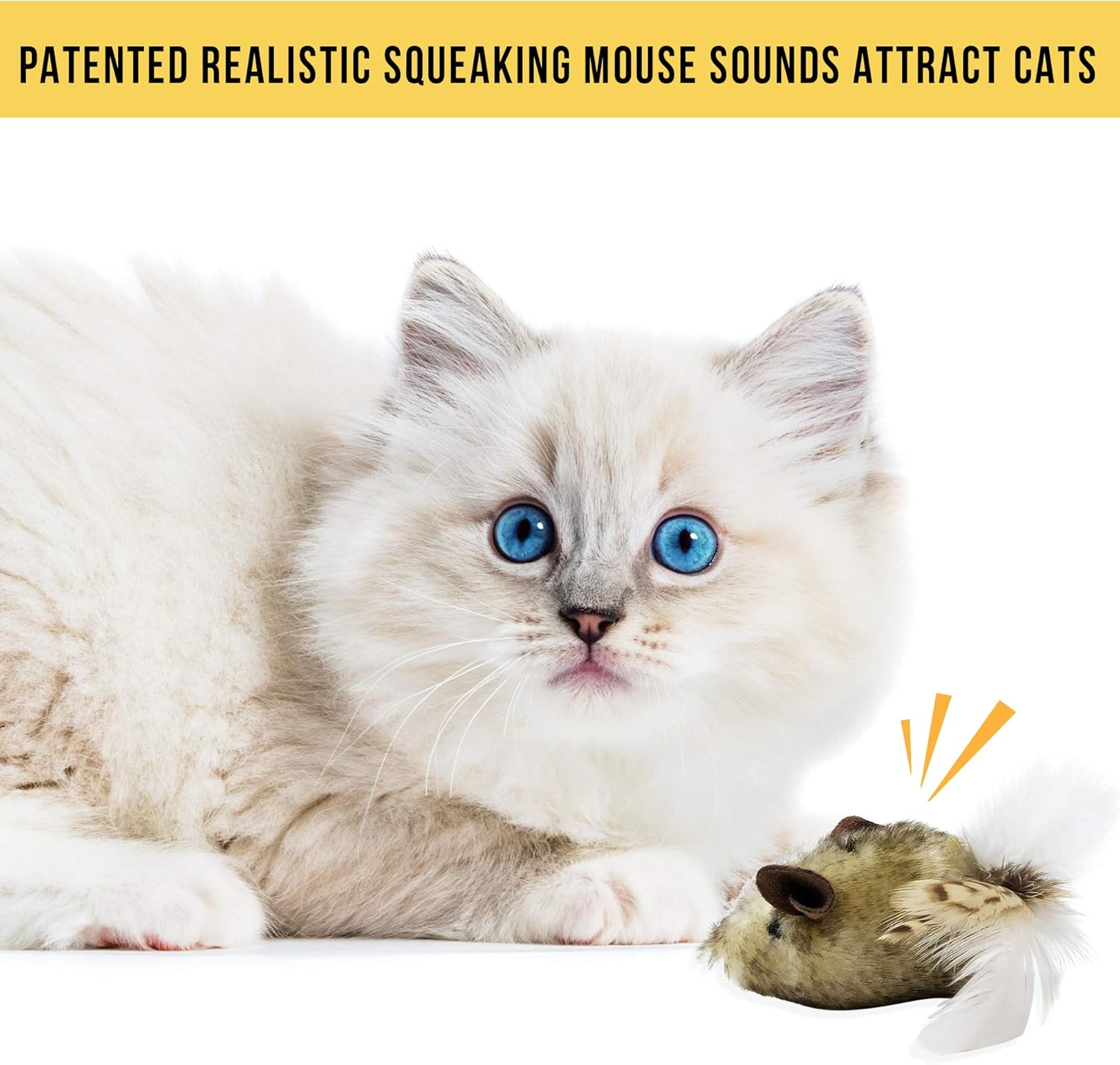 OurPets Play-N-Squeak Twice the Mice Cat Toy, 2pc (Interactive Cat Toy, Catnip Toy, Catnip Toys for Cats, Real Mouse Electronic Sound, Catnip, Cat Toys) : Pet Mice And Animal Toys : Pet Supplies