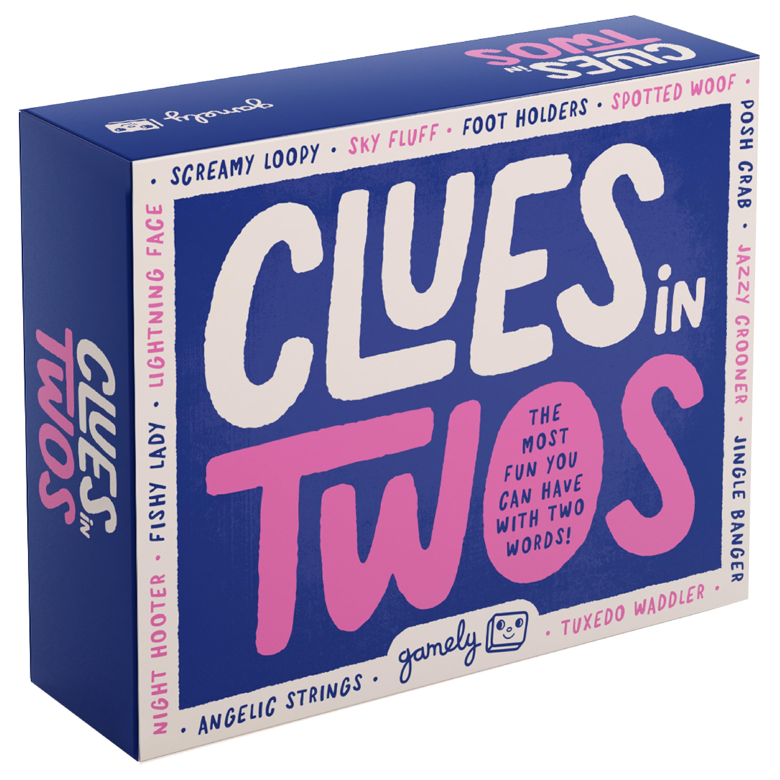 Clues in Twos | The most fun you can have with two words! | A family friendly party game perfect for teens & adults | age 12+ | 2-8 players