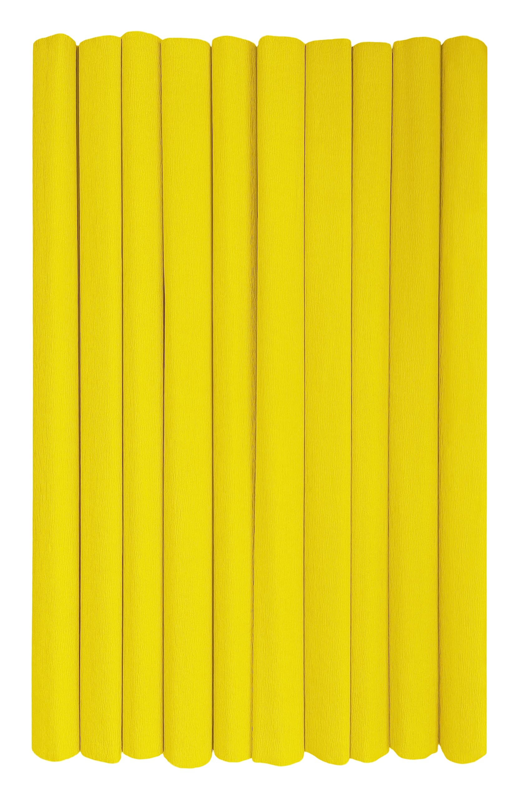 Interdruk - Crepe Paper Rolls for Kids, DIY and Decorations - Pack of 10 Reels (50cm x 200cm, 28g/m2) - 04 Yellow