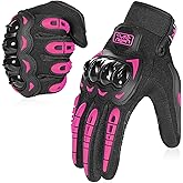 COFIT Motorcycle Gloves Breathable, Touchscreen Motorbike Gloves Anti-Slip with Good Grip Hard Knuckles Protection for Men Women Motocross, BMX ATV MTB Cycling, Road Racing - Pink M