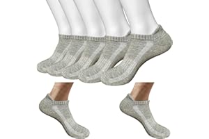 Unisex Athletic Ankle Socks with Copper Infused Yarn, 5 Pairs Cushioned Low Cut Running Socks for Men & Women