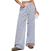 ANRABESS Womens Striped Gingham Pants 2026 Pajama Lounge Boxer Pants Cute Comfy PJ Bottoms with Pockets Y2K Plaid Outfits