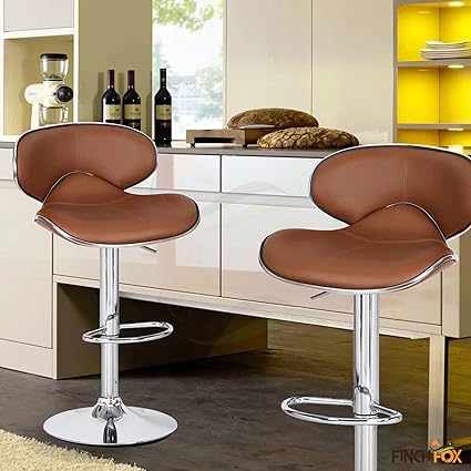 Revolving Swivel Height Adjustable Bar Stool | Bar Chair | Restaurant Chair (1 Unit) (Light Coffee) by Finch Fox