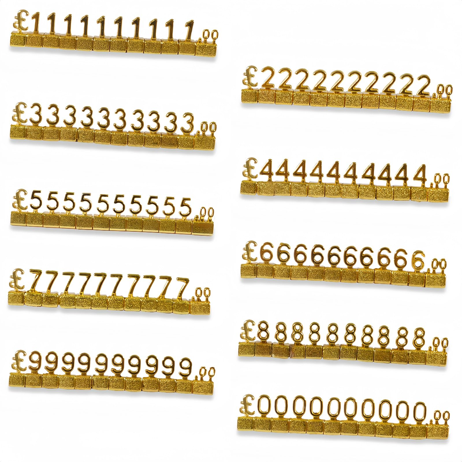 Boxonly 50PCS Digital Price Tag GBP ￡ Price 3D Metal Shelving Adjustable Cube Kit Pricemarker Labels for Jewelry Watch Shop Office Display Gold