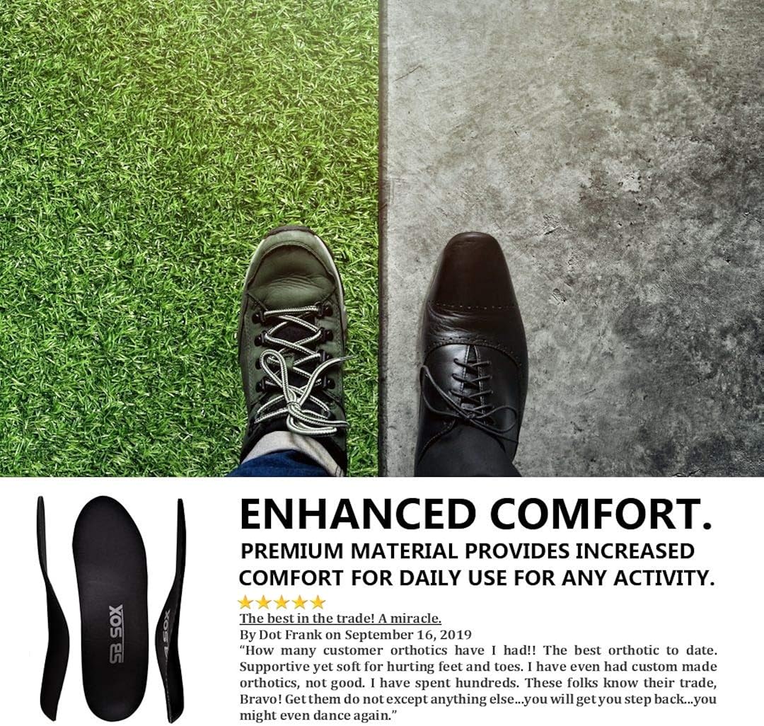 SB SOX Plantar Fasciitis & Arch Support Shoe Insert Insoles for Men & Women (Pair) – Provides Foot, Heel, Arch Support That You Need – Best Orthotic Inserts for Daily Use: Sports & Outdoors
