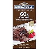 GHIRARDELLI Premium 60% Cacao Bittersweet Chocolate Baking Bar, 4 Ounce (Pack of 12)