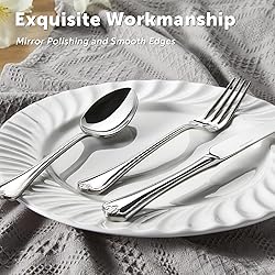 KINGSTONE Silverware Set, 60-piece 18/10 Stainless