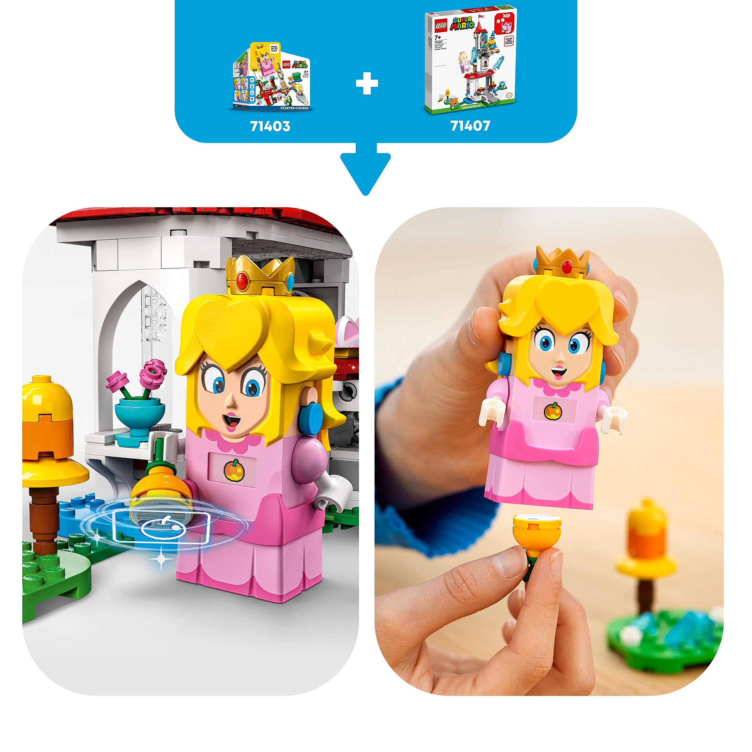 LEGO Super Mario Cat Peach Suit and Frozen Tower Expansion Set 71407 Building Toy Set for Kids, Boys, and Girls Ages 7+ (494 Pieces)