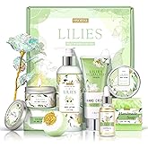 HSOEIXL Gifts for Women, Birthday Gifts for Women, Bath and Body Gifts Set, Lilies Self Care Set,Christmas Mothers Day Relaxing Spa Basket for Mom, Grandma, Girlfriend, Sister, Friends