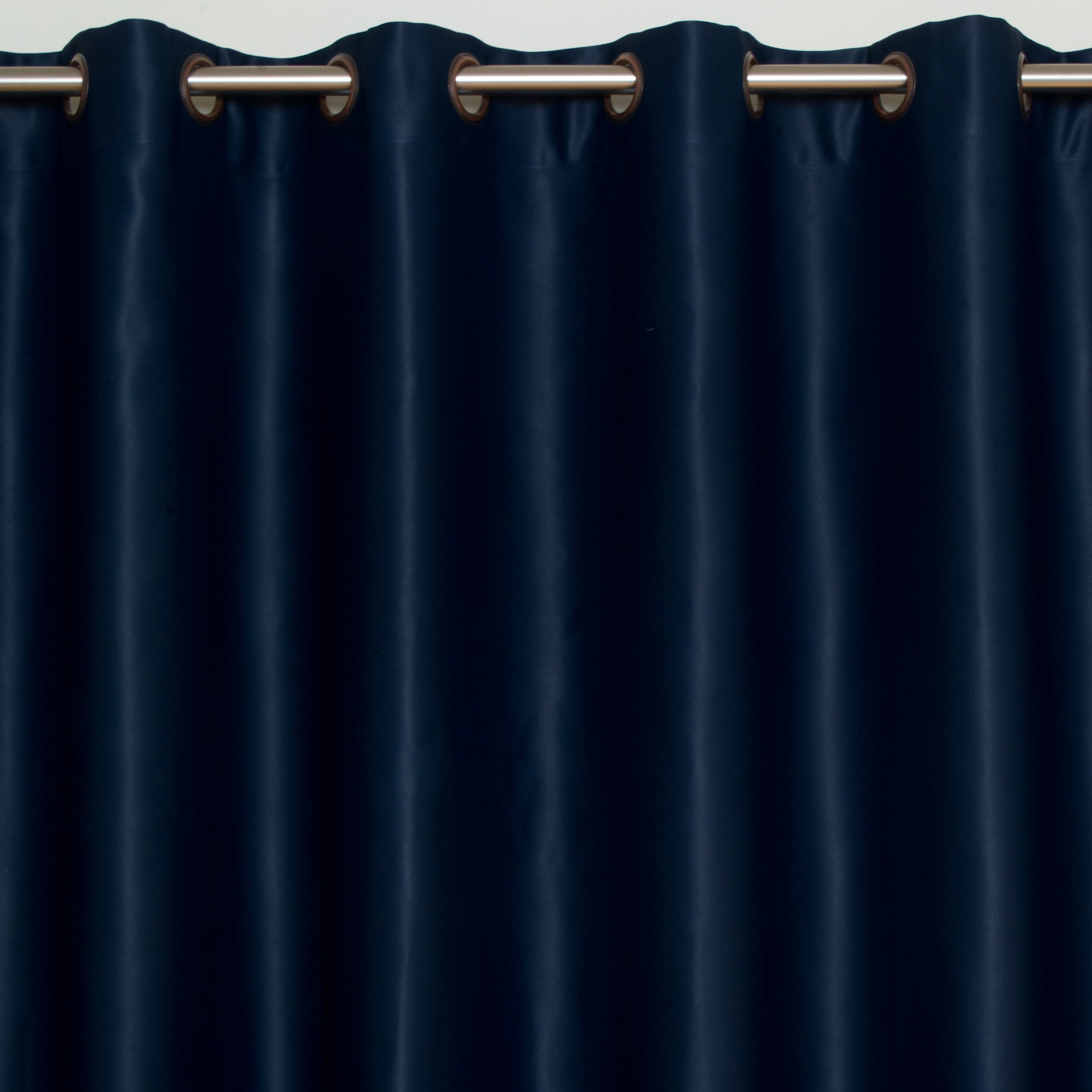 Blackout Curtain Navy Wide Width Antique Brass Grommet Top Thermal
