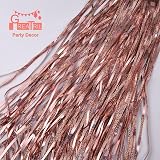 GREATRIL Rose Gold Foil Fringe Curtain Backdrop 2 Packs 3.2ft x 8.2ft view 8