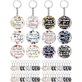 Janmercy 120 Pcs Acrylic Christian Keychain Floral Bible Verse Keychain Religious Scripture Gifts Jewelry Gifts for Women Men