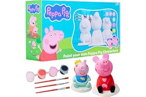 Get Trend Peppa Pig Paint Your Own Figurines Kit, Plaster Painting Set for Kids, Arts and Crafts for Girls, DIY Craft Kit, Gifts for Girls (Multi Peppa Pig)