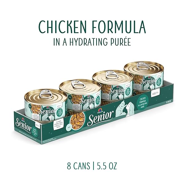 WERUVA SENIOR CAT FOOD, CHICKEN IN A HYDRATING PURÉE, 5.5OZ CAN, PACK OF 8