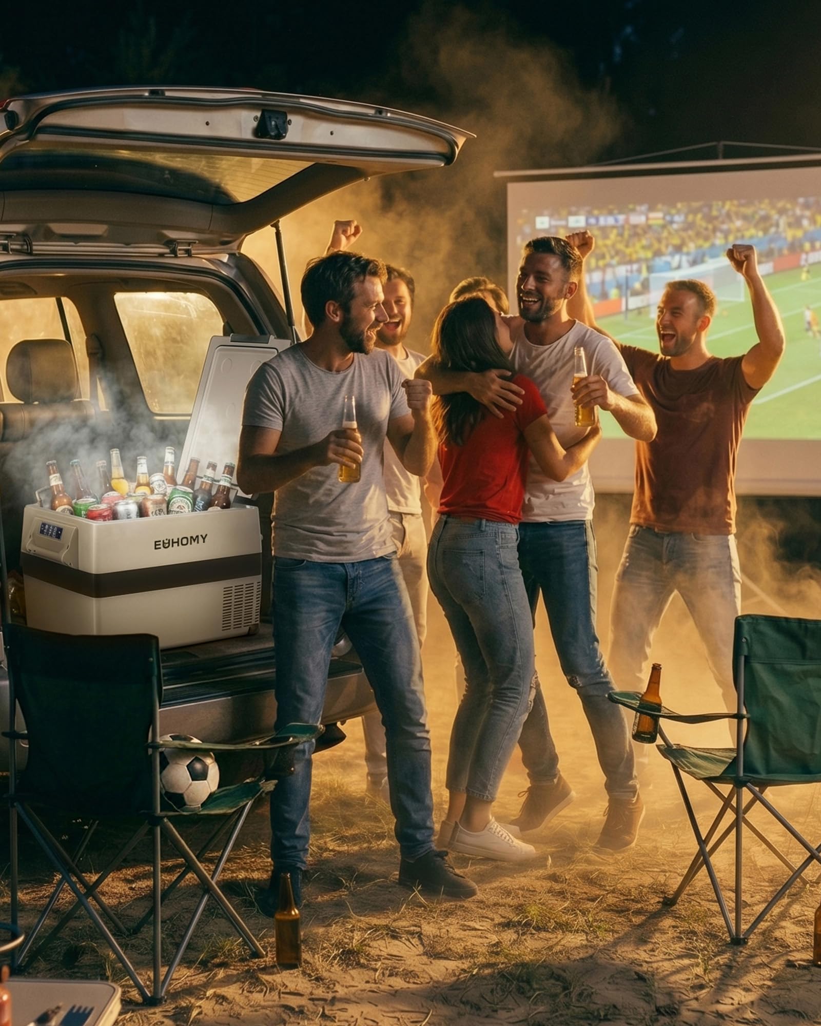 EUHOMY 12V Kompressor Kühlbox 40L, Kühlbox Auto Kompressor mit APP Gesteuert, 12V/240V Kühlschrank -20 ℃ bis 20 ℃, tragbarer Kühlschrank für Camping, Reisen, Lastkraftwagen 2