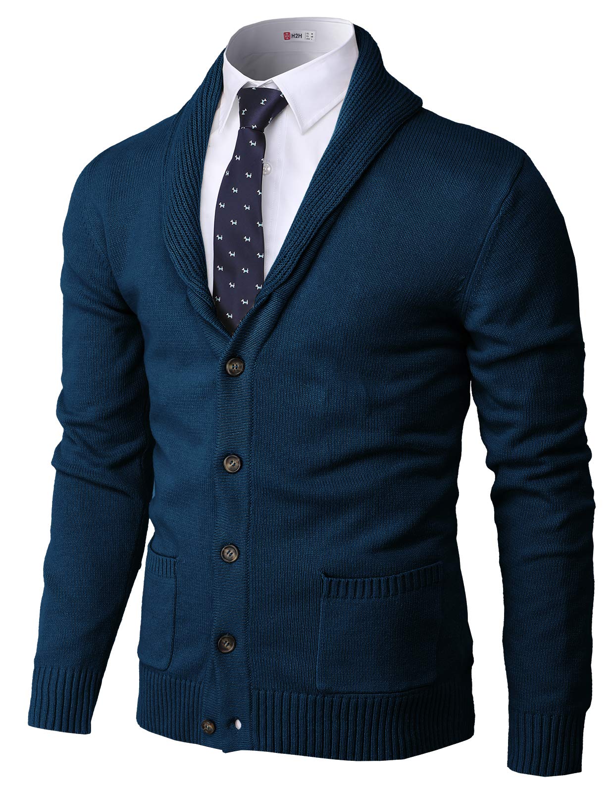 H2H Men's Business V-Neck Assorted Color Knitwear