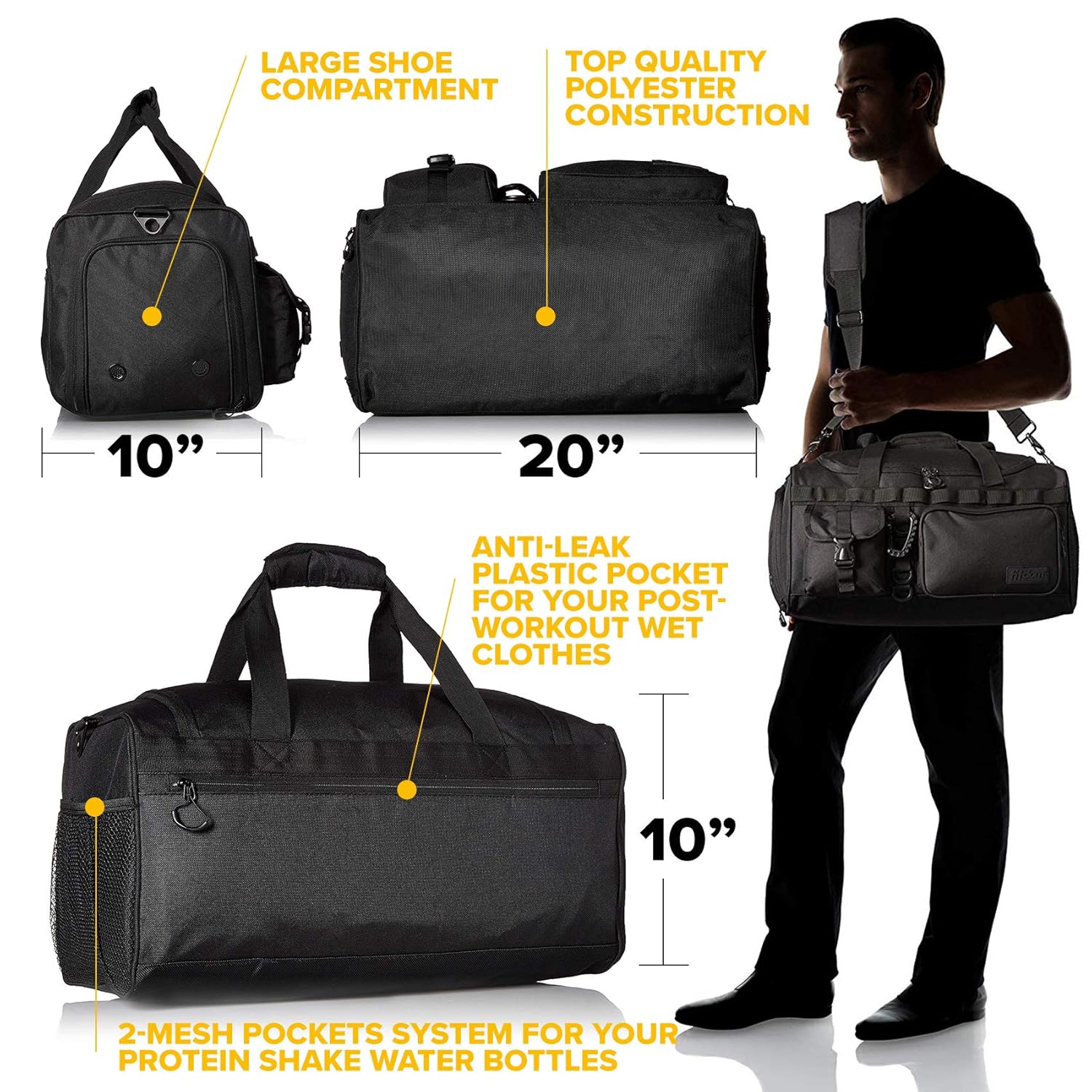 soccer duffle bag with shoe compartment