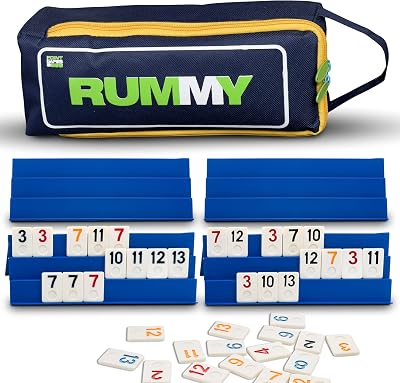 Point Games Classic Rummy Game Set 106 Tiles Four Racks Travel Bag