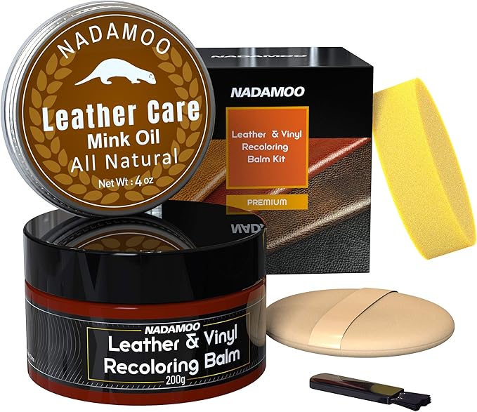 NADAMOO Leather Recoloring Balm with Mink Oil Leather Conditioner