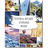 Sawnfay Vision Board Book - 2026 Vision Board Sticker Book, with Motivational Images & Quotes, Vision Board Kit & Supplies for Women, Travel