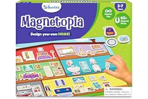 Skillmatics Creative Toy Magnetopia - Design Your Home, Interactive Pretend Play Set for Kids, Toddlers, 60+ Magnetic Pieces, Preschool Learning Game, Gifts for Girls & Boys Ages 3, 4, 5, 6, 7