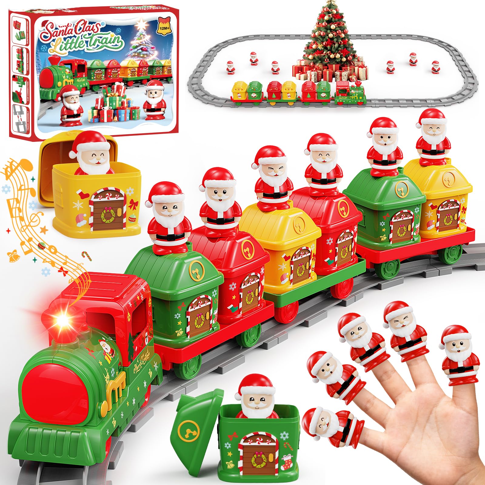 Photo 1 of Einailvk Train Set for Toddlers 2-4, Christmas Train Set for Around The Tree, Electric Toddler Toys with Music, Light, Track, Puppet, Barn, Birthday for 1 2 3 4 Years Old Baby Boy Girl
