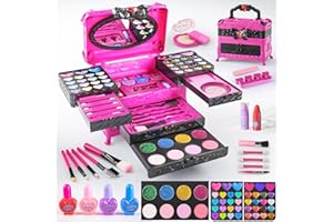 GORISPI Kids Makeup Kit for Girl - 66Pcs Girl Makeup Kits, Kids Washable Makeup Girls Toys Real Girl Makeup Sets for Toddler Kid Children Christmas Birthday Gifts Toys for 3 4 5 6 7 8-10-12 Year Old