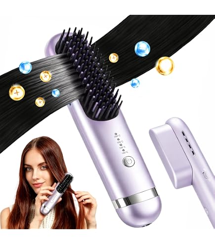 Amazon.com: Cordless Curling Iron Brush, 8000mAh, 4 Temp Setting