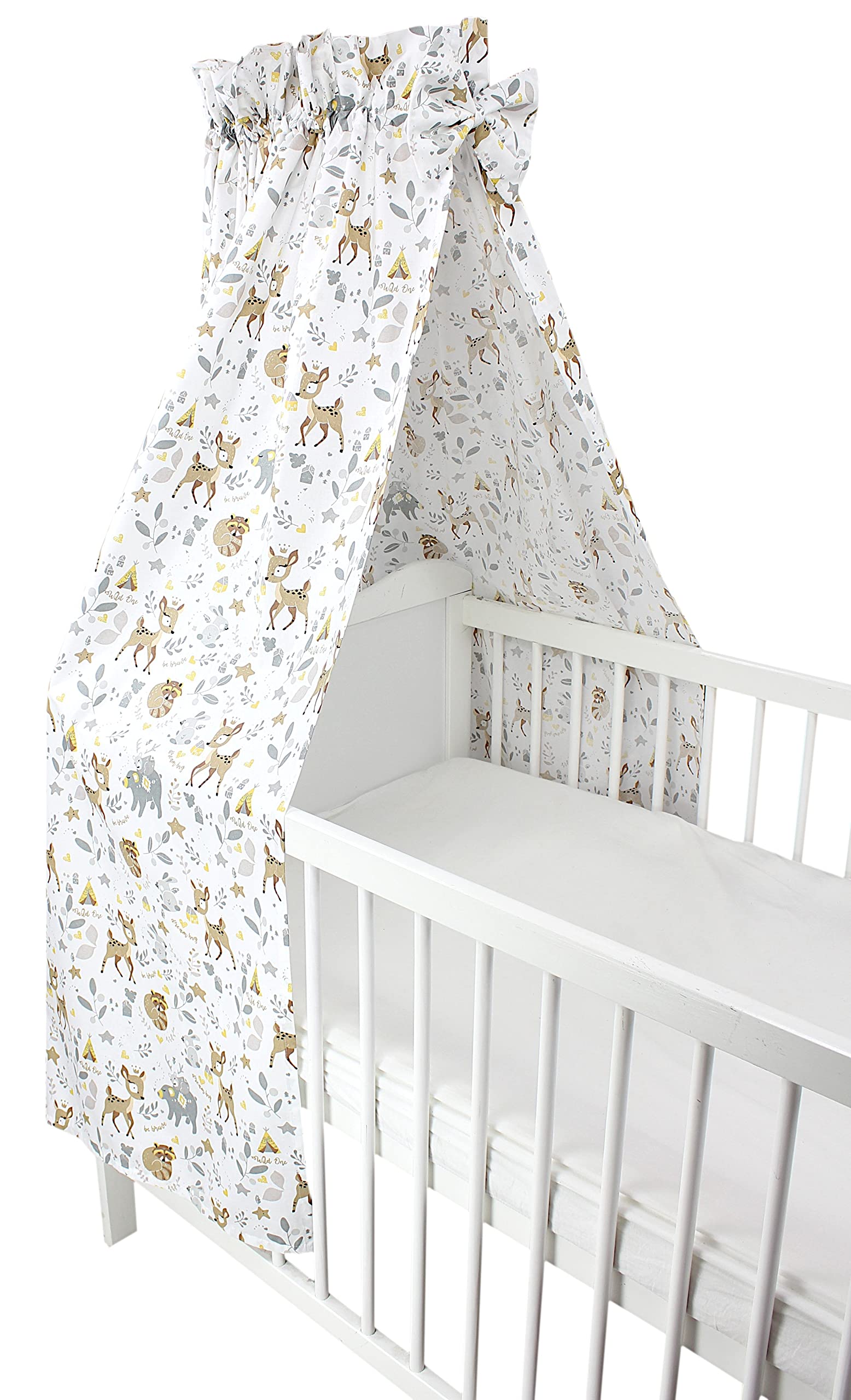 TupTam Baby Cot Canopy with Crown and Bow, Wild Animals, ca. 160x240 cm — image 1