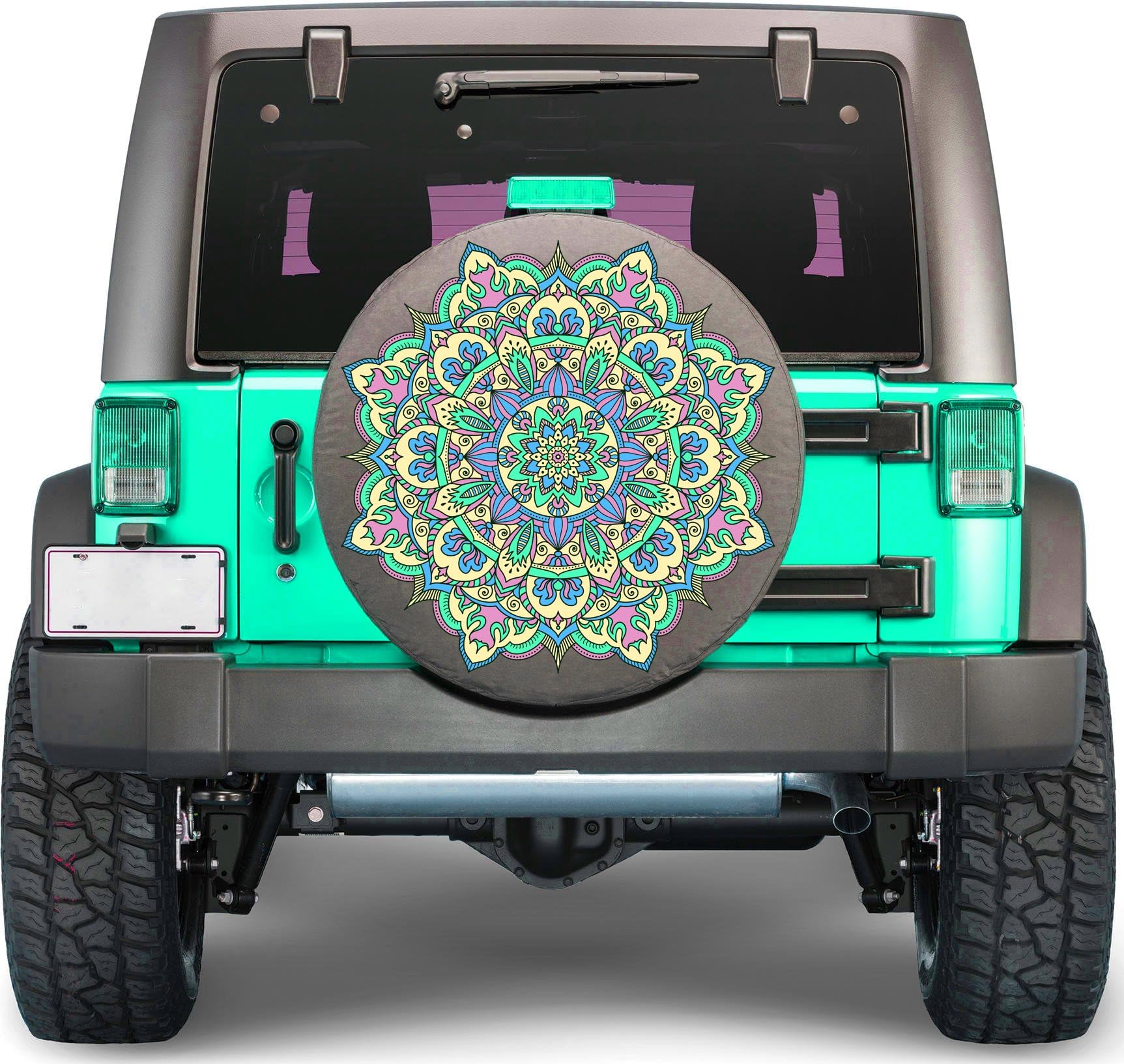 Yoga Mantra Mandala Sticker Full Color Spare Tire Cover Decal, Sticker Wheel Cover gc1586