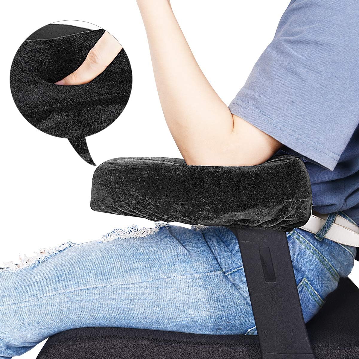 baibu Ergonomic Memory Foam Office Chair Armrest Pads, Comfy Gaming Chair Arm Rest Covers for Elbows and Forearms Pressure Relief(Set of 2) : Office Products