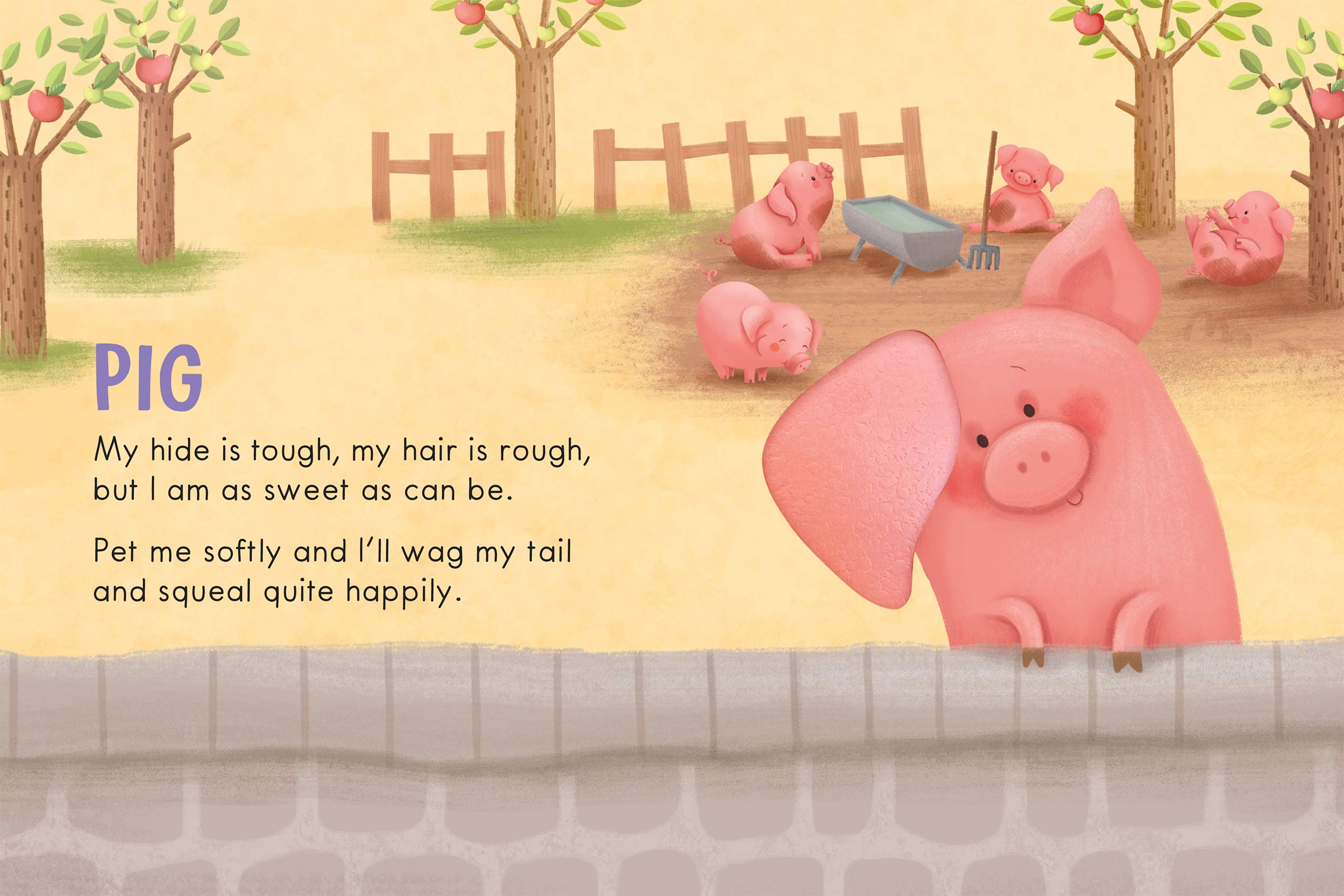 Farm Animals: A Touch and Feel Book - Children's Board Book - Educational