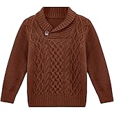 Makkrom Toddler Pullover Sweaters Shawl Collar Cable Knit Sweaters Long Sleeve Warm Outwear Spring Fall Winter