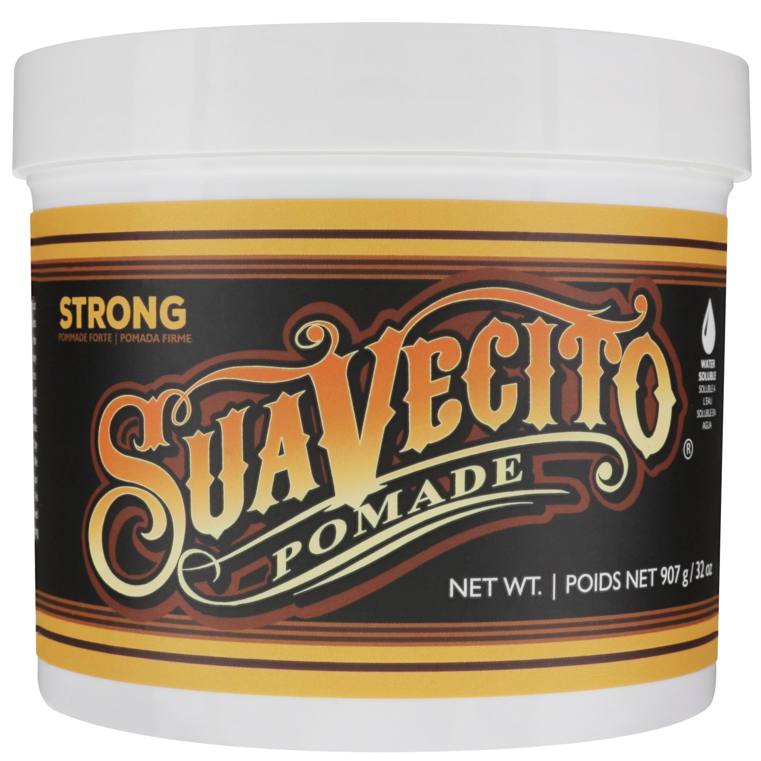 Suavecito Firme Strong Hold Pomade, Provides Maximum Hold and High Shine, Non Flaking Formula, Easy to Apply and Wash Out, Ideal for All-Day Control and Professional Use 908g