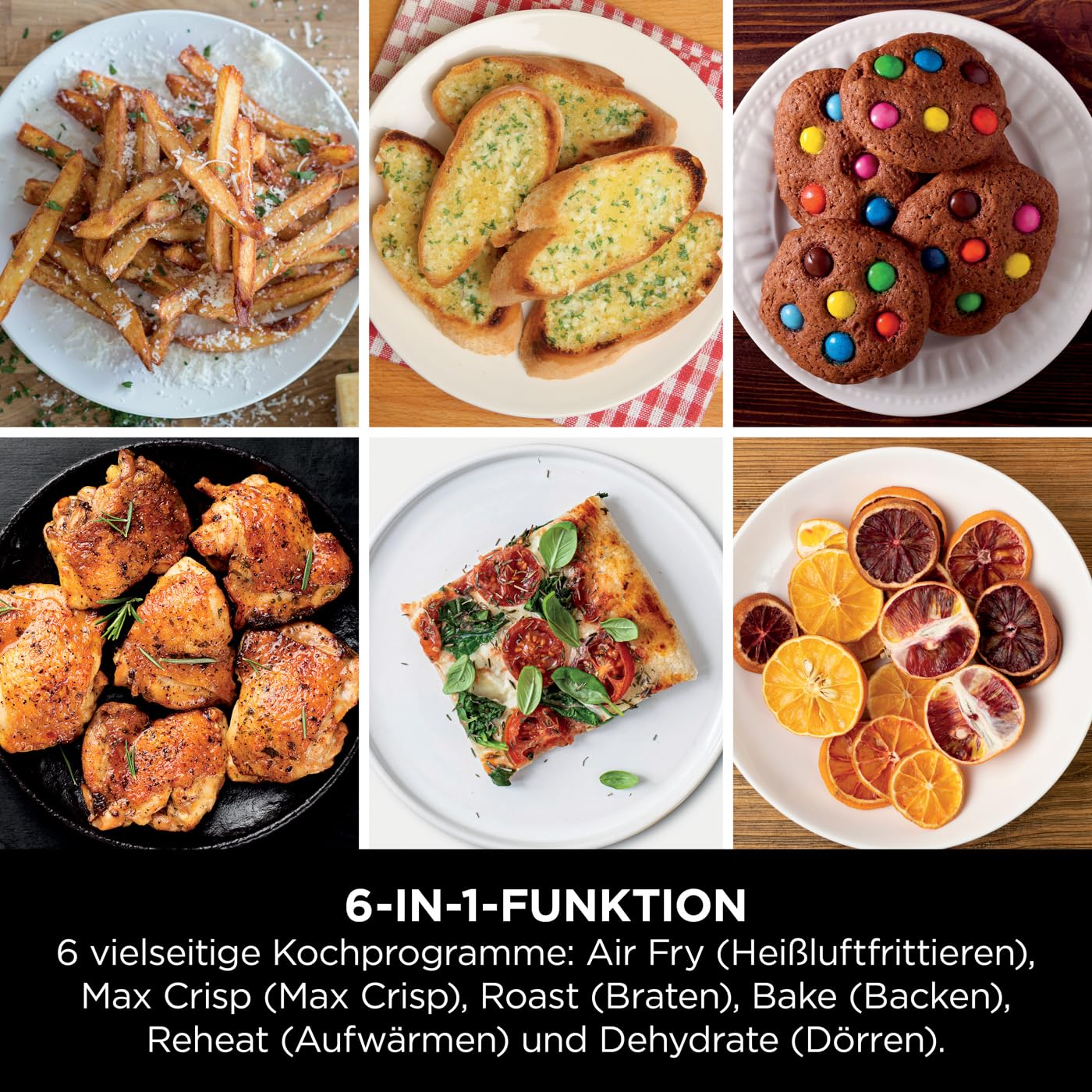 Ninja Double Stack Heißluftfritteuse, 7,6L Digitale Air fryer Doppelkorb mit 4 Kochstufen, 2 Schubladen, 2 Gestelle, platzsparendes Design, 6 Kochfunktionen, 6 Portionen, Schwarz SL300EU 9