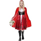 BEICNWOD Little Red Riding Hood Halloween Costume,Adult Little Red Riding Hood Costume for Women