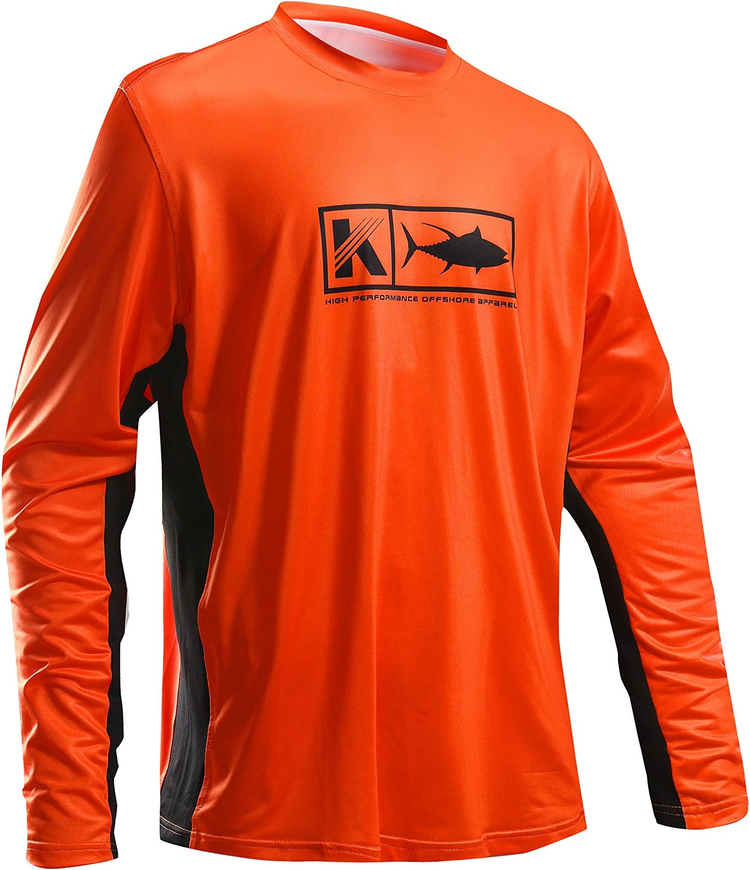 Performance Fishing Shirt Vented Long Sleeve Shirt Sun Protection UPF50 Moisture Wicking Rash Guard with Mesh Sides Loose Fit