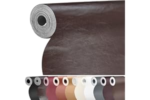 BONAIER Leather Repair Patch 17X79 inch Large Self-Adhesive Leather Repair Tape, Reupholster Leather Patches for Furniture Couch Chairs Car Seat (Smooth Weave Brown, 17x79 inch)
