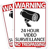 TICONN 2-Pack 24 Hour Video Surveillance Sign, No
