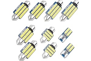 CXCCOI CANBUS 4014 Chipsets,Soft Bright Pure White 6000K LED Bulbs,50,000 Hour Lifetime,Include 31MM 36MM 39MM 41MM T10 Festoon Dome Lights for Dome Map Reading Trunk Courtesy License Plate Lights (White)