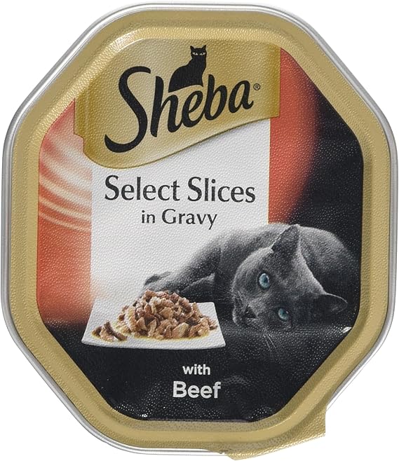Sheba Select Slices Wet Cat Food for Adult Cats with Beef in Gravy