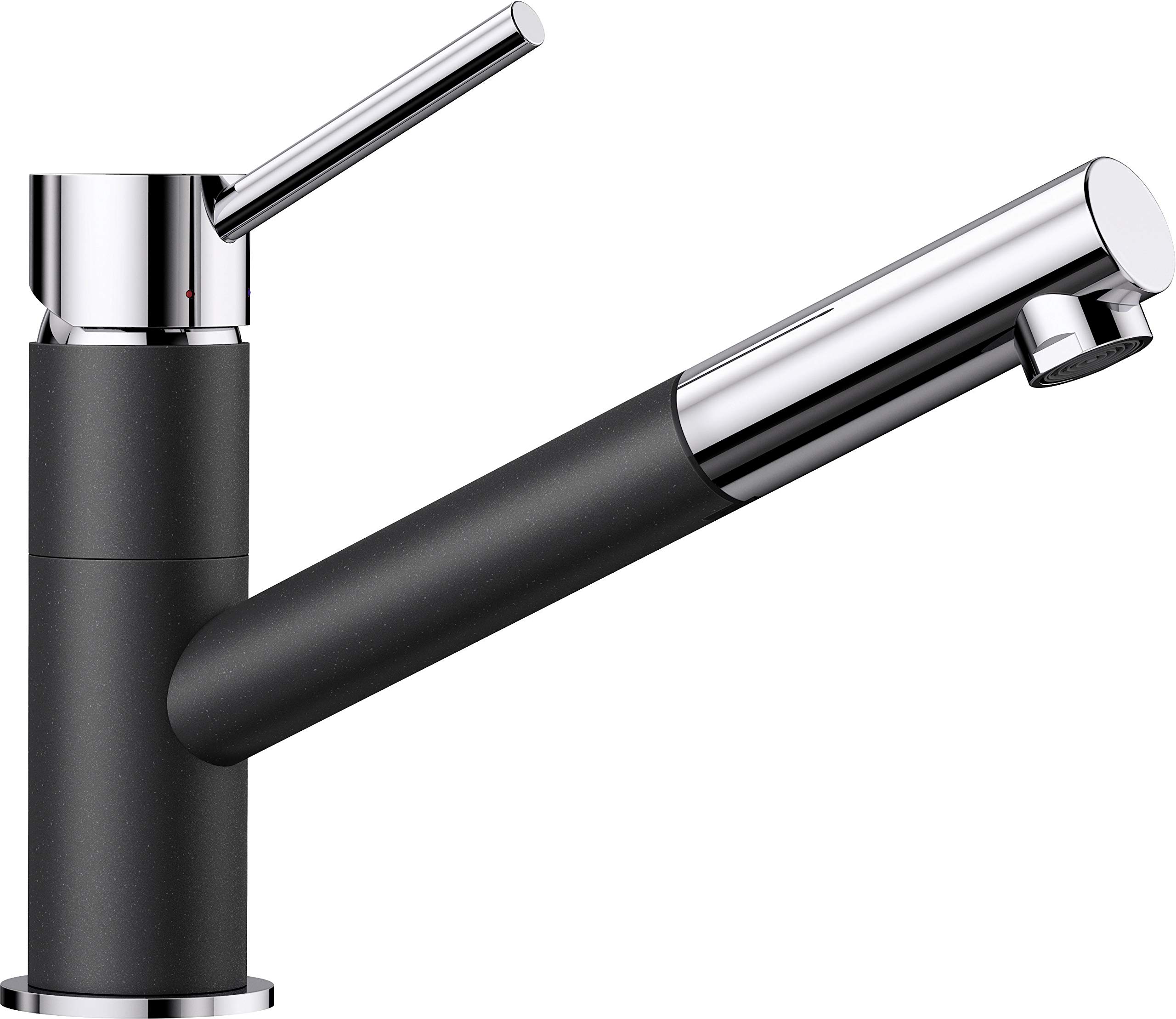 BLANCO KANO-S 525038, Two-Tone Single-Lever Mixer Tap for Kitchen, With Pull-out Spout, Chrome/Grey Finish