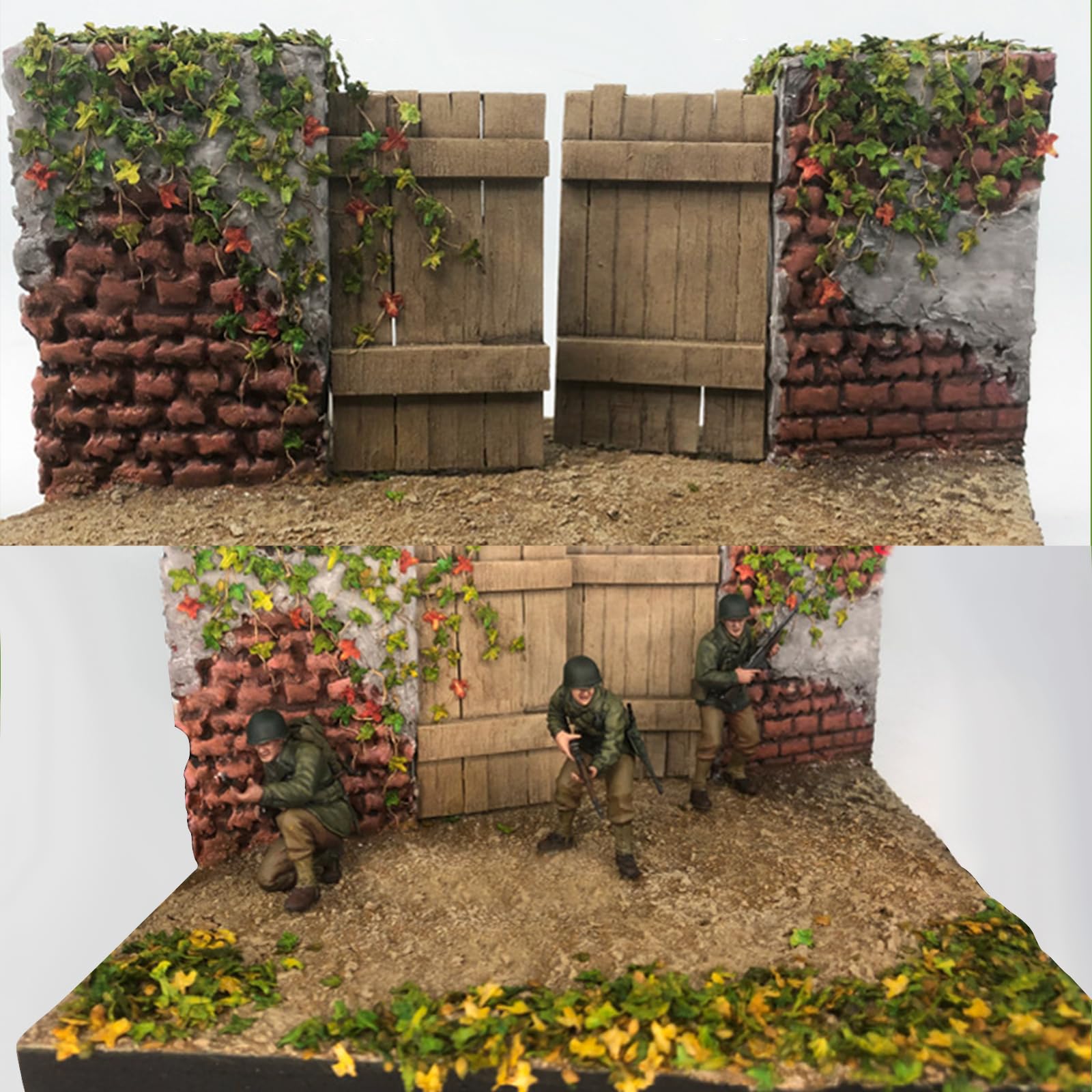 FOIMAS Realistic Miniature Leaves Simulation Leaves for DIY Model Railway Fairy Garden Diorama Scenery Landscape Layout,Pack of 4