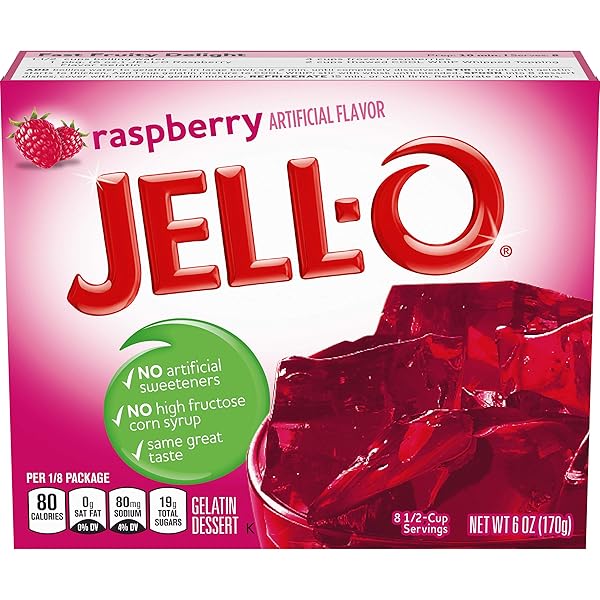 JELL-O RASPBERRY GELATIN MIX (6 OZ BOXES