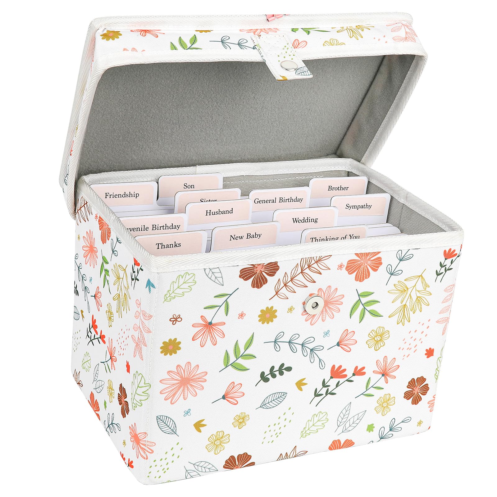 Photo 1 of PZRLit Greeting Card Organizer Storage Box with 12 Removable Dividers - Store 140+ Cards, Ideal for Photos, Crafts, Envelopes, Scrapbooking, Paper, Stickers Holder