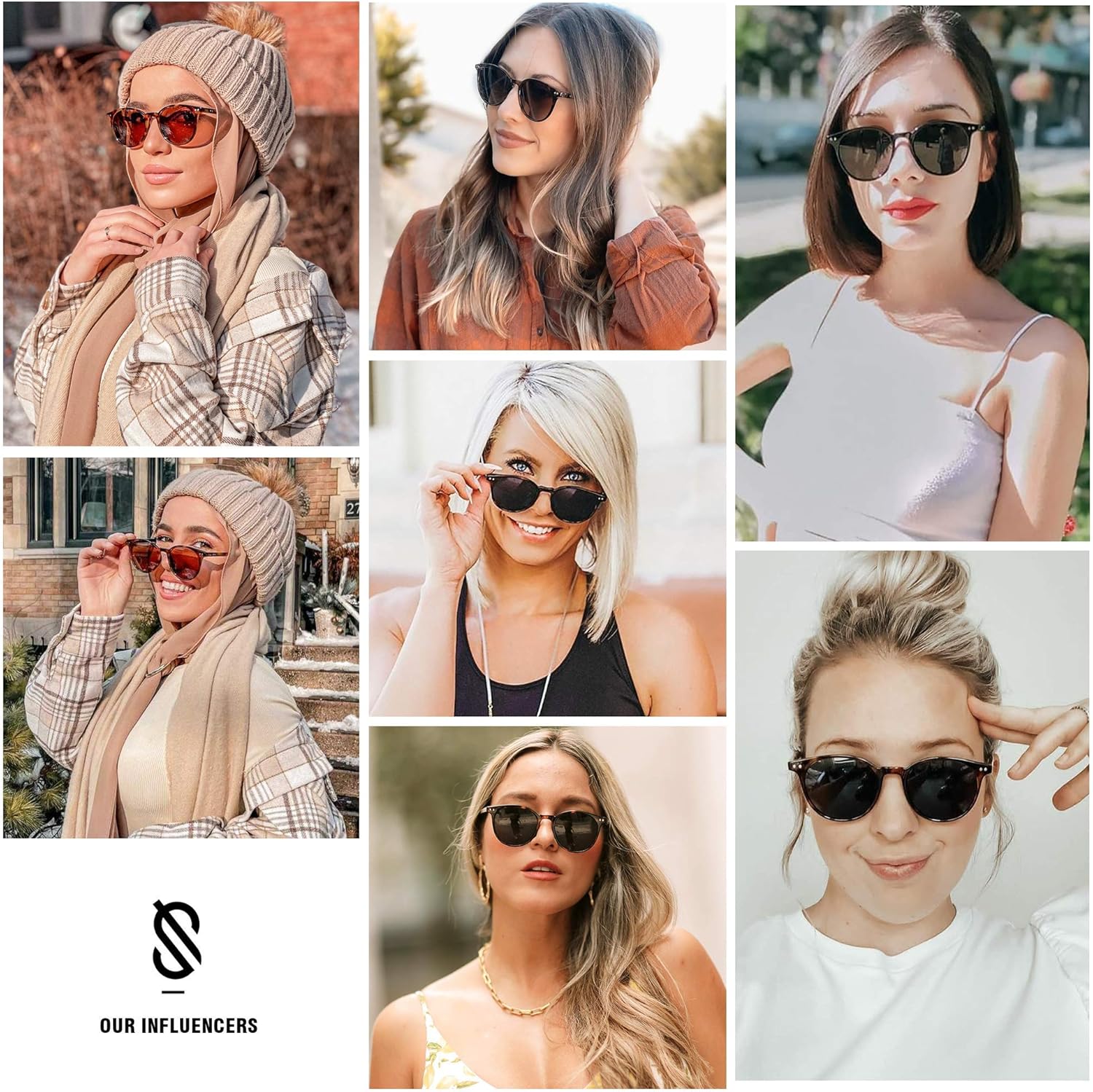 SOJOS Small Round Classic Polarized Sunglasses for Women Men Vintage Style UV400 Lens MAY SJ2113, Tortoise/Grey: Clothing