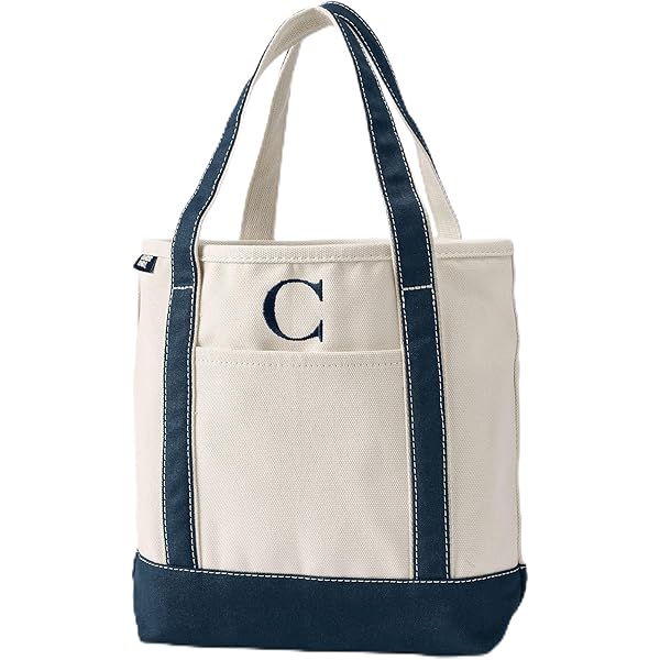 Amazon.com: Lands' End Natural Long Handle Open Top Canvas Tote