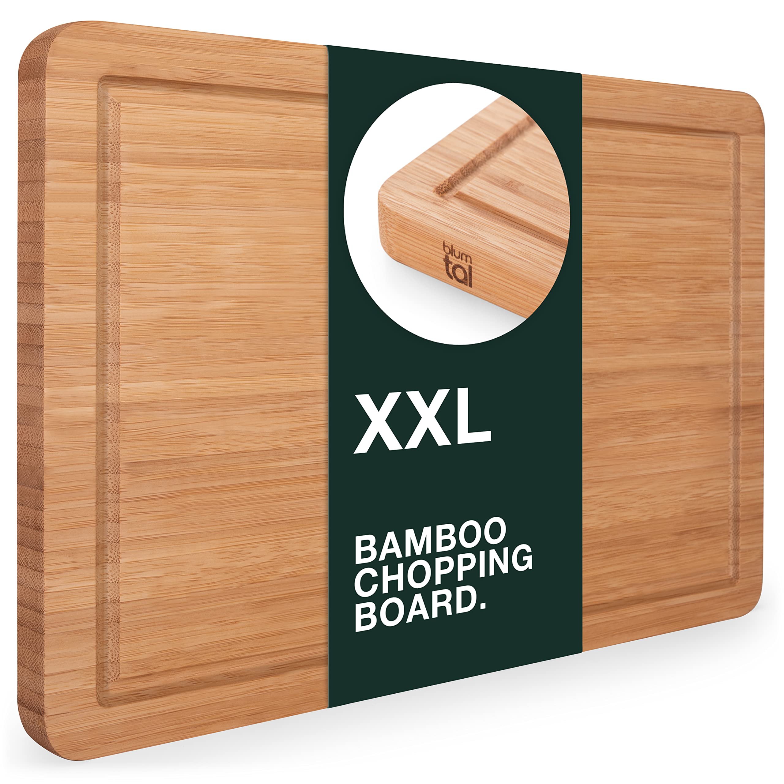 Blumtal Wooden Chopping Board - Bamboo Cutting Board, 45 x 30cm, Handy Juice Groove